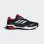 Adidas Mens Barricade Club Tennis Shoes - Core Black/Matte Silver/Red - thumbnail image 1