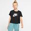 Nike Girls Sportwear Cropped T-Shirt - Black/White - thumbnail image 1