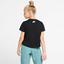 Nike Girls Sportwear Cropped T-Shirt - Black/White - thumbnail image 2