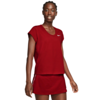 Nike Womens Dri-FIT Short-Sleeve Top - Gym Red/White