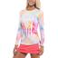Lucky in Love Womens Techno Star Long Sleeve Top - Punch - thumbnail image 1