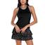 Lucky in Love Womens Ruche Crop Tank - Black - thumbnail image 1