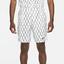 Nike Mens 9 Inch Printed Tennis Shorts - White/Black - thumbnail image 1
