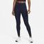 Nike Womens Dri-FIT One Mid-Rise Leggings - Obsidian - thumbnail image 1