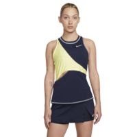 Nike Womens Slam Tennis Tank - Obsidian/Light Zitron/White