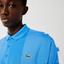 Lacoste Mens Pique And Mesh Polo Shirt - Blue/White - thumbnail image 5