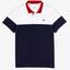 Lacoste Mens Technical Polo Shirt - White/Navy Blue/Red - thumbnail image 1