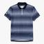Lacoste Mens Zip Neck Shaded Stripes Tech Pique Polo - Navy Blue/White - thumbnail image 1