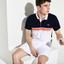 Lacoste Mens Shaded Colourblock Technical Pique Polo - Navy Blue/White/Red