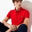 Lacoste Mens Golf Striped Tech Jacquard Jersey Polo - Red - thumbnail image 2