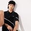 Lacoste Mens Contrast Accent Breathable Pique Polo - Black - thumbnail image 2