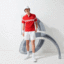 Lacoste Mens Sport X Novak Djokovic Ultra Light Tennis Polo - Red/White - thumbnail image 5