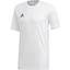 Adidas Mens T19 Short Sleeved Jersey - White - thumbnail image 1