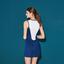 Lacoste Womens Tech Jersey and Mesh Racerback Tennis Dress - Blue/White