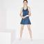 Lacoste Womens Racerback Jersey and Print Mesh Tennis Dress - Blue/Pink - thumbnail image 2