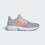 Adidas Womens GameCourt Tennis Shoes - Grey/Coral - thumbnail image 1
