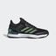 Adidas Mens Adizero Ubersonic 2 Tennis Shoes - Black/Green - thumbnail image 1