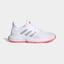 Adidas Womens GameCourt Tennis Shoes - White/Silver/Pink - thumbnail image 1