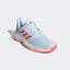 Adidas Kids CourtJam XJ Tennis Shoes - Sky Tint/Pink/White - thumbnail image 4