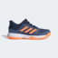 Adidas Kids Adizero Club Tennis Shoes - Crew Blue/Screaming Orange - thumbnail image 1