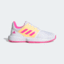 Adidas Kids CourtJam XJ Tennis Shoes - Cloud White/Screaming Pink - thumbnail image 1