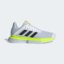 Adidas Womens SoleMatch Bounce Tennis Shoes - White/Solar Yellow