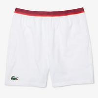 Lacoste MensSport x Djokovic Light Stretch Tennis Shorts - White/Red