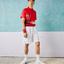 Lacoste MensSport x Djokovic Light Stretch Tennis Shorts - White/Red - thumbnail image 2