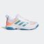 Adidas Womens Ligra 7 Indoor Court Shoes - Cloud White/Beam Orange - thumbnail image 1