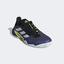 Adidas Mens Barricade Tennis Shoes - Blue Metallic/Acid Yellow - thumbnail image 4