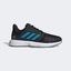Adidas Mens CourtJam Bounce Tennis Shoes - Core Black/Sonic Aqua - thumbnail image 1