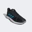 Adidas Mens CourtJam Bounce Tennis Shoes - Core Black/Sonic Aqua - thumbnail image 4