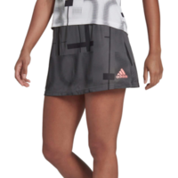 Adidas Womens Club Graphic Skort - Grey Six/Acid Red