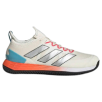 Adidas Mens Adizero Ubersonic 4 Clay Tennis Shoes - Chalk White/Silver Metallic/Preloved Blue