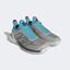 Adidas Womens Ubersonic 4 Clay Tennis Shoes - Metal Grey/Preloved Blue - thumbnail image 2