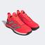 Adidas Mens Adizero Ubersonic 4 Tennis Shoes - Solar Red/Silver Metallic - thumbnail image 2