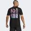 Adidas Mens Spring Court Tee - Black/Lucid Fuchsia - thumbnail image 3