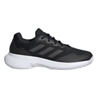 Adidas Womens GameCourt 2.0 Tennis Shoes - Core Black/Silver Metallic