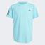 Adidas Boys 3-Stripe Club Tee - Light Aqua - thumbnail image 1