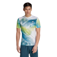 Adidas Mens Printed FreeLift Pro Tee - White