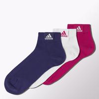 Adidas Ankle Socks (3 Pairs) - Pink/White/Purple