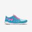 Nike Girls Free 5.0 Running Shoes - Blue Lagoon/Pink - thumbnail image 1