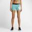 Nike Womens Pro 3" Logo Training Shorts - Light Aqua/Black - thumbnail image 3