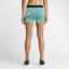 Nike Womens Pro 3" Logo Training Shorts - Light Aqua/Black - thumbnail image 6