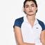 Lacoste Womens Open Neck Polo Tee - White/Blue - thumbnail image 2