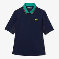 Lacoste Womens Sport Thermo-Regulating Pique Polo - Navy/Green