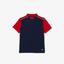 Lacoste Boys Sport Ultra-Dry Pique Tennis Polo - Red/Navy Blue - thumbnail image 2
