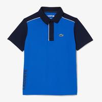 Lacoste Boys Sport Ultra-Dry Piqu Tennis Polo - Blue/Navy Blue