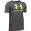 Under Armour Boys Sportstyle Logo T-Shirt - Carbon Heather/Green - thumbnail image 1