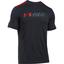 Under Armour Mens Raid Microthread Short Sleeve Tee - Black/Red - thumbnail image 1